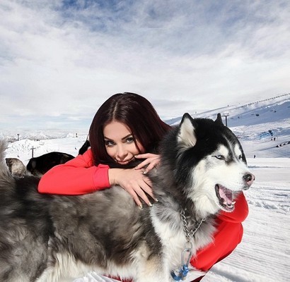 Dominique Hourani Poses on the Snow